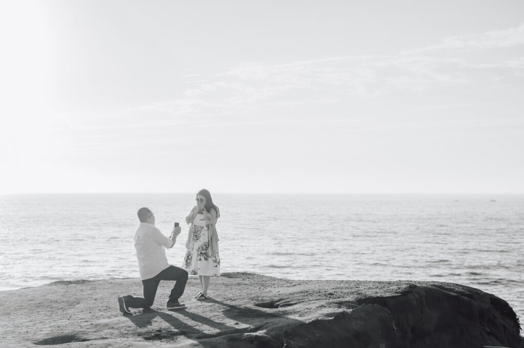 surprise proposal at Sunset Cliffs California 