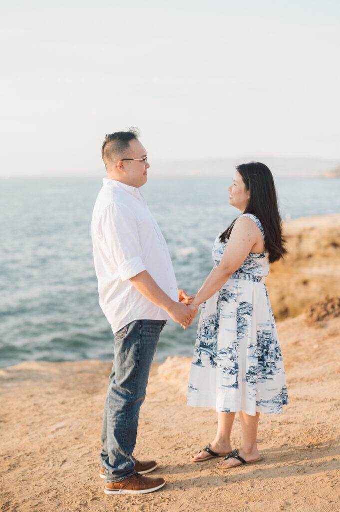 Engaged couple at Sunset Cliffs 